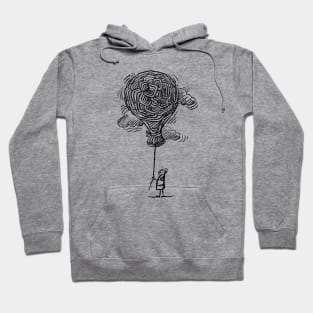 Big Balloon Charcoal Drawing Hoodie